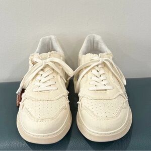 MIA KASS FRAYED TWILL SNEAKERS